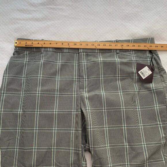 NEW Ava & Viv black white plaid print mid-rise comfort waist stretch ankle pants - Picture 10 of 12